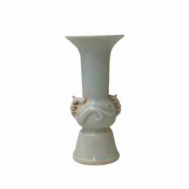 Chinese Handmade Ceramic Celadon White Wide Mouth Vase ws1780E 