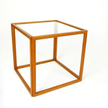 Kai Kristiansen Teak Glass Top Cube Table