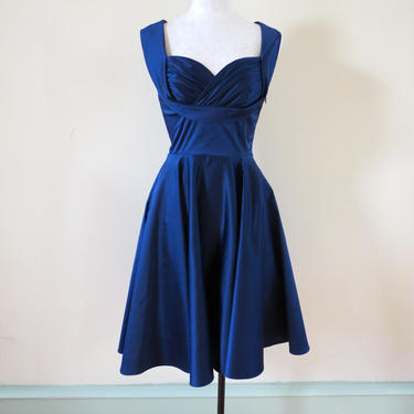 1950's Inspired Dress - Navy Honey Dress - Candice Gwinn Trashy Diva Dress - Swing Dress - Pinup Dress 