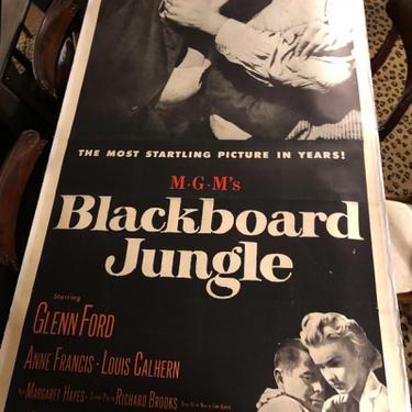 Rare Three Sheet Litho Movie Poster Blackboard Junge Evan Hunter Sidney Poitier1955