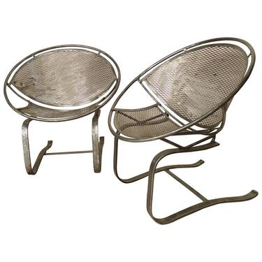 Pair Mauricio Tempestini Salterini Clam/Radar Cantilever Chairs