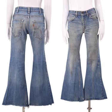 70s LEVIS 646 Orange Tab worn in bells jeans 30 / vintage 1970s vintage Levis flares bell bottoms 517 pants 