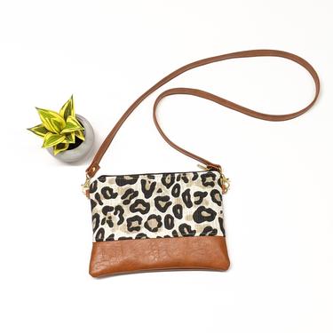 Small Crossbody Bag/ Leopard Print/ Vegan Leather/ Animal Print Bag 