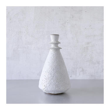 Ships Now- 10&amp;quot; stoneware vase in crater white texture glaze by sarapaloma 