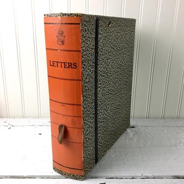 Letter storage box - mid century vintage filing system box 