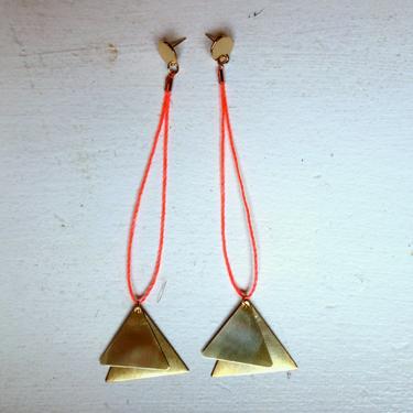 Electric Coral Chime Duster Earrings 