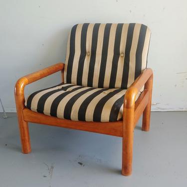 Vintage Modern Scan Upholstered Teak Lounge Chair 