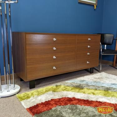 Mid-Century Modern walnut dresser from the Basic Cabinet Series by George Nelson for Herman Miller