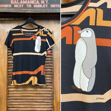 Vintage 1970’s -Never Worn- Penguin Mod Nik Nik Style Knit T Shirt, 70’s Tee Shirt, 70’s Mod Style, 70’s Knit Tee Shirt, Vintage Clothing 
