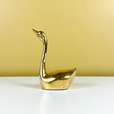 Small Brass Swan Figurine 