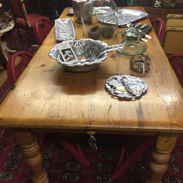 1900s German Pine Farm Table, with drawer; Local Alexandria Pick Up ONLY (Shipping extra) 
