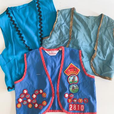 Vintage lot of 3 kids costume vest / youth size 