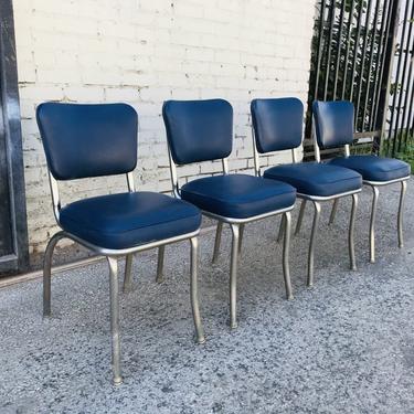 RETRO Set of 4 Navy Diner Chairs #LosAngeles 