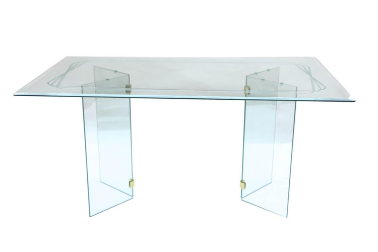 Mid Century Modern Pace Style glass Dining Table 