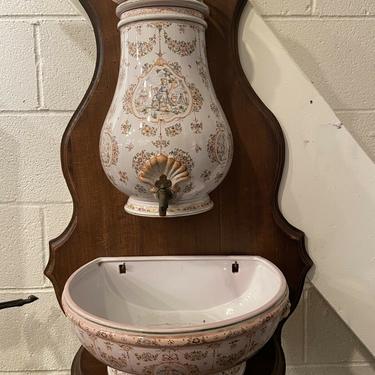 Antique French Lavabo | Wash Fountain | Wall Décor | Moustiers Faience