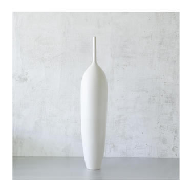 SHIPS NOW- 24&quot; Seconds Sale- one large skyscraper bottle vase in matte white. tall slim modern minimal stoneware vase sara paloma ceramics 