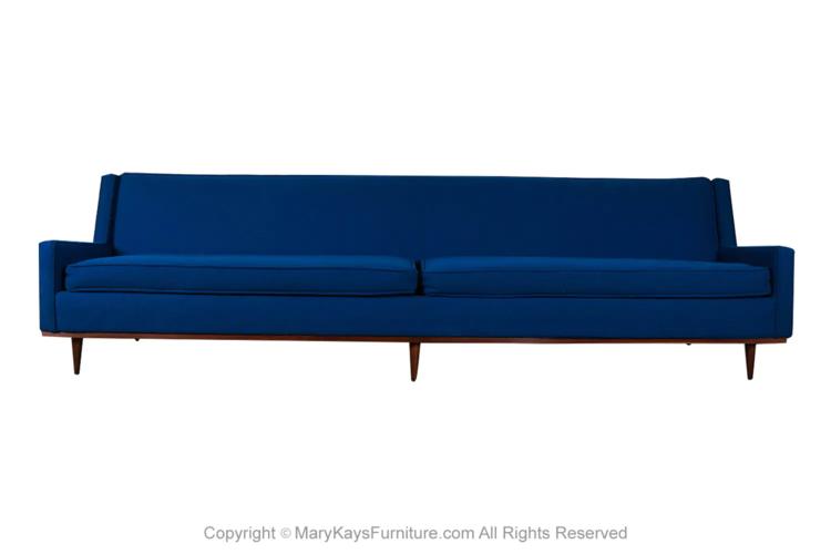 Milo Baughman for Thayer Coggin Mid Century Blue Sofa 