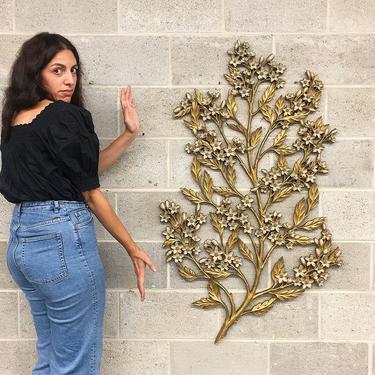 Vintage Syroco Tree Branch 1960s Retro XL Size 47x 29 + Mid Century Modern + Style #7030 + Dogwood + Gold Plastic + MCM Home and Wall Decor 
