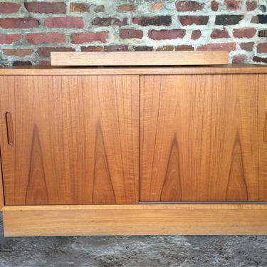Pickup Only and Delivery to Selected Cities - Teak MCM TV cabinet with top swivel stand 