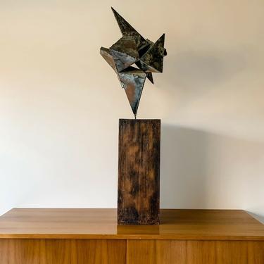 Abstract Brustalist Welded Steel Sculpture | Mid Century Modern