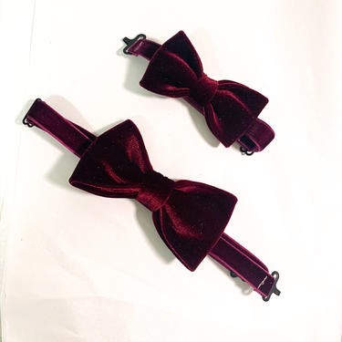 BOYS Solid Velvet Bow Tie - Pink / Burgundy / Navy / White /Emerald / Purple  / Black / Champagne - Pre tied Boys Baby Style 