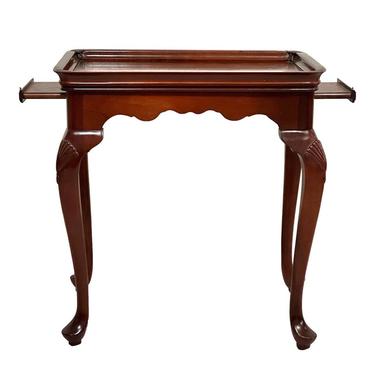 Thomasville Carved Queen Anne Cherry Tea Table 