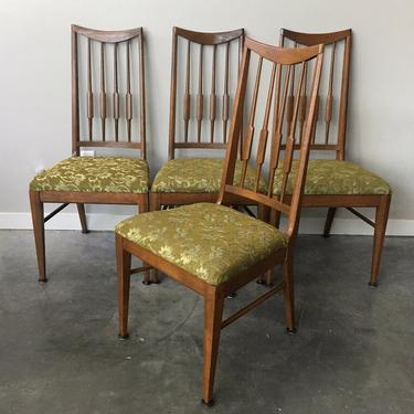set of 4 vintage mid century modern high back dining chairs.