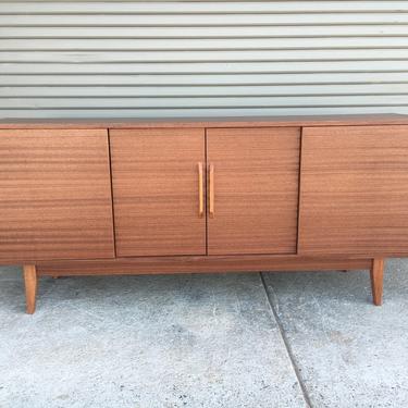NEW Hand Built Mid Century Inspired Buffet / Credenza. Mahogany four door with straight leg base ~ FREE SHIPPING! by draftwooddesign