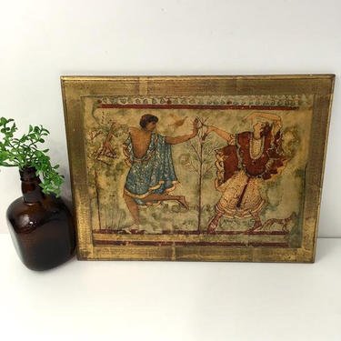 Florentine print by Fratelli Alinari - historical print of dancers - gilt gesso board 