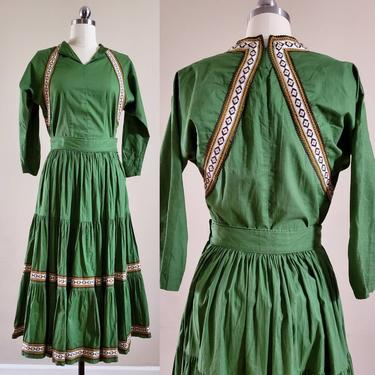 1950s Fiesta Patio Set with Blouse and Circle Skirt from Jones' Western Store 50s Square Dance Dress 50's Women's Vintage Size XS 
