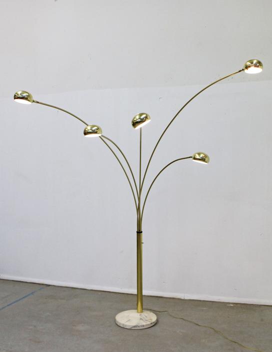 Mid Century Modern Italian Brass, Mid Century Brass Arc Floor Lamp
