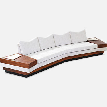 Adrian Pearsall Sofa with Travertine Top Side Tables for Craft Associates 