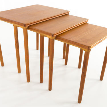 Mid Century Modern Danish Teak Nesting Tables - mcm 