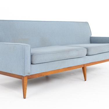 Paul McCobb Style Mid Century Blue Sofa - mcm 