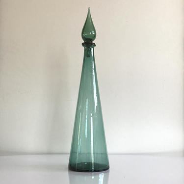 Large Empoli handblown Glass decanter made in Italy 
