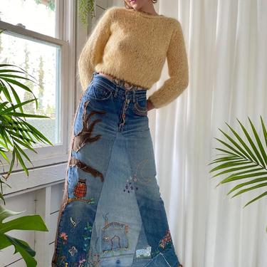 70s Levis Embroidered Selvedge Denim Skirt