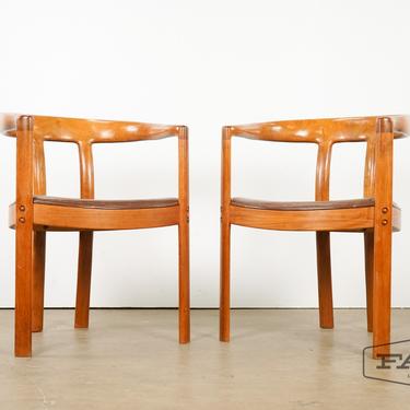Danish Teak Barrel Back Chairs