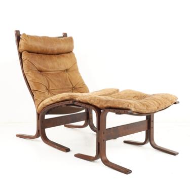 Westnofa Mid Century Leather Siesta Lounge Chair and Ottoman - mcm 