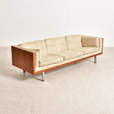 Milo Baughman Walnut Vintage Sofa 