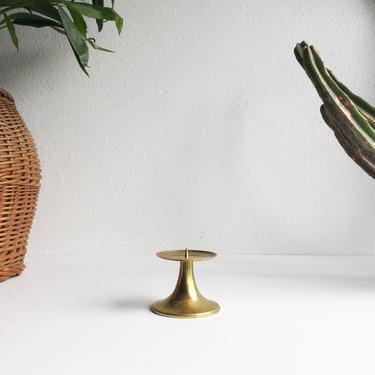 Short Vintage Brass Pillar Candle or Plant Stand
