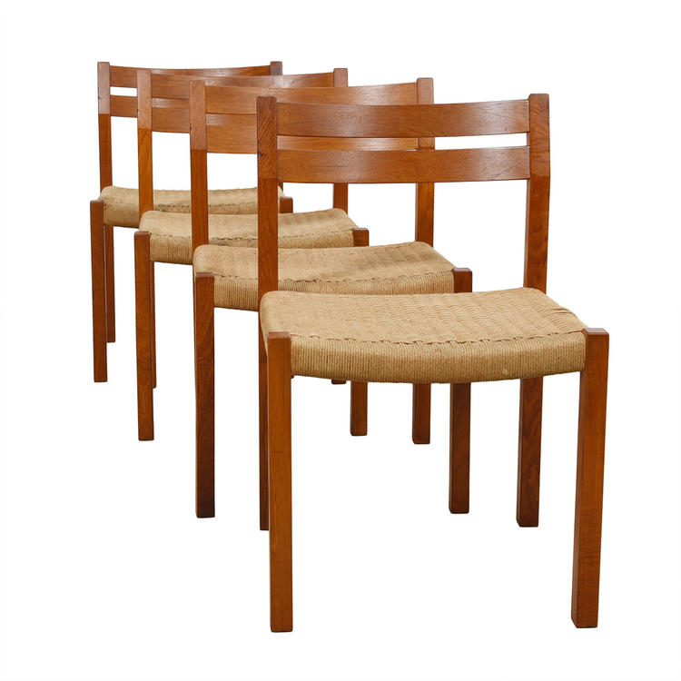 J.L. Moller Set of 4 Danish Modern Teak Dining Chairs