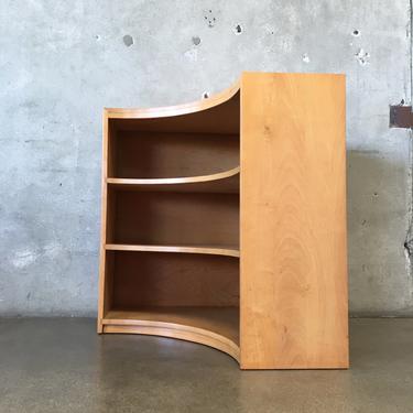 Mid Century Modern 1950's Blonde Birch Corner Bookcase