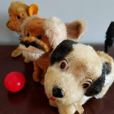 CLEARANCE COLLECTION - Lot of Marx, Steif, made in Japan wind-up toys. Puppy dog and monkey 