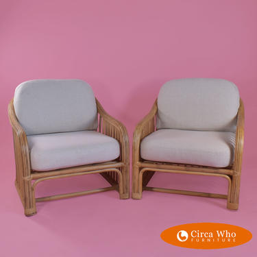 Pair of Pencil Reed Lounge Chairs