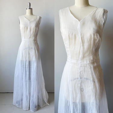 1930s Dress Sheer Organza Gown XS 