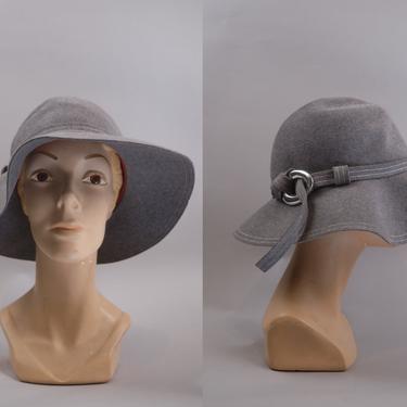 Vintage Gray Wool Brim Hat  Adolfo II 