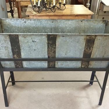 SOLD. Antique Trough/Feeder w/Stand | Planter Drink Cooler Ice Bucket | Farm Dcor