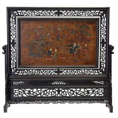 Chinese Lacquer Drawing Writing Table Top Screen Display cs2369E 