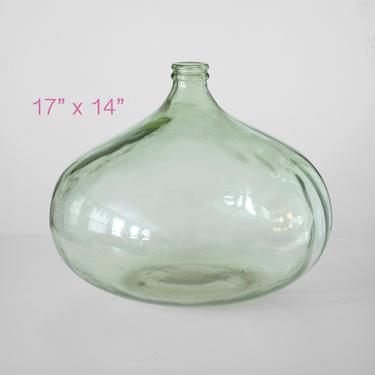 midcentury giant glass vase , giant hand blown glass bottle, italian ...