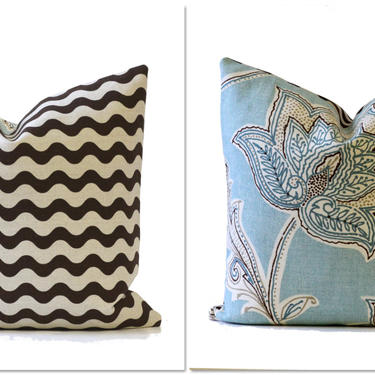 Designer Pillow, Wild Chairy Pillow, Decorative Pillow, 18X18 Pillow, Blue Designer Pillow, Feather and Down Designer Pillow 